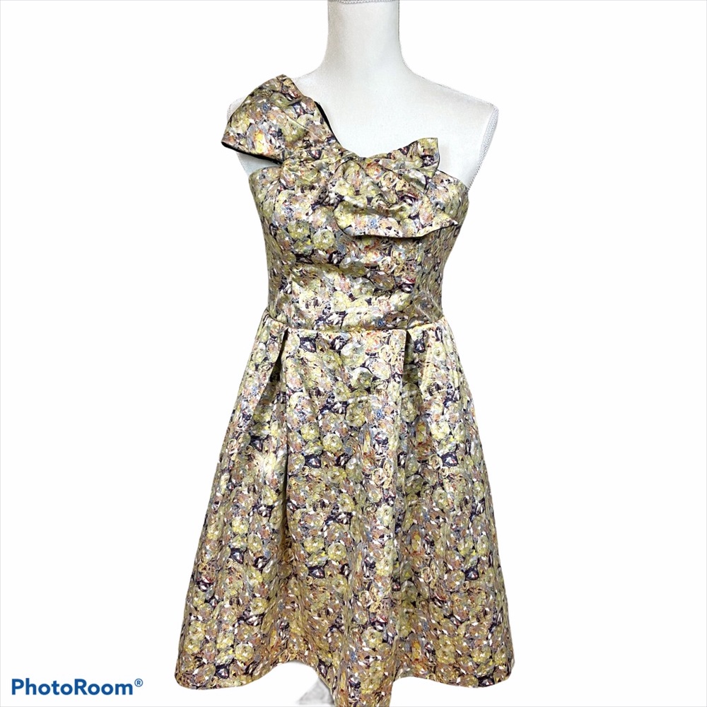 Kate Young strapless bow fit flare dress
